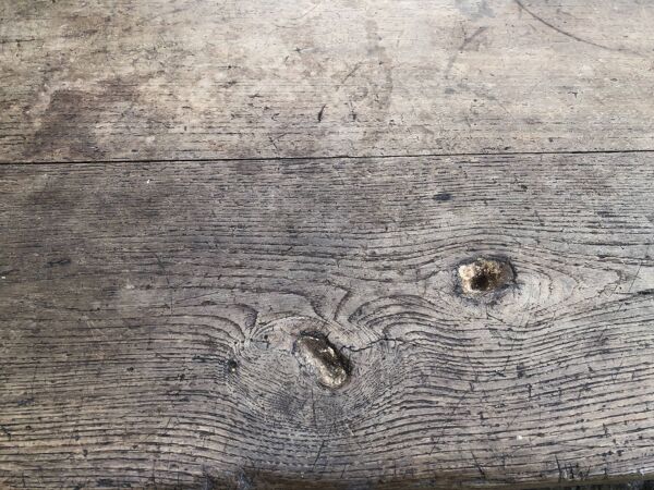 Table de ferme ancienne en chêne massif pieds gainés avec 1 tiroir en bout.