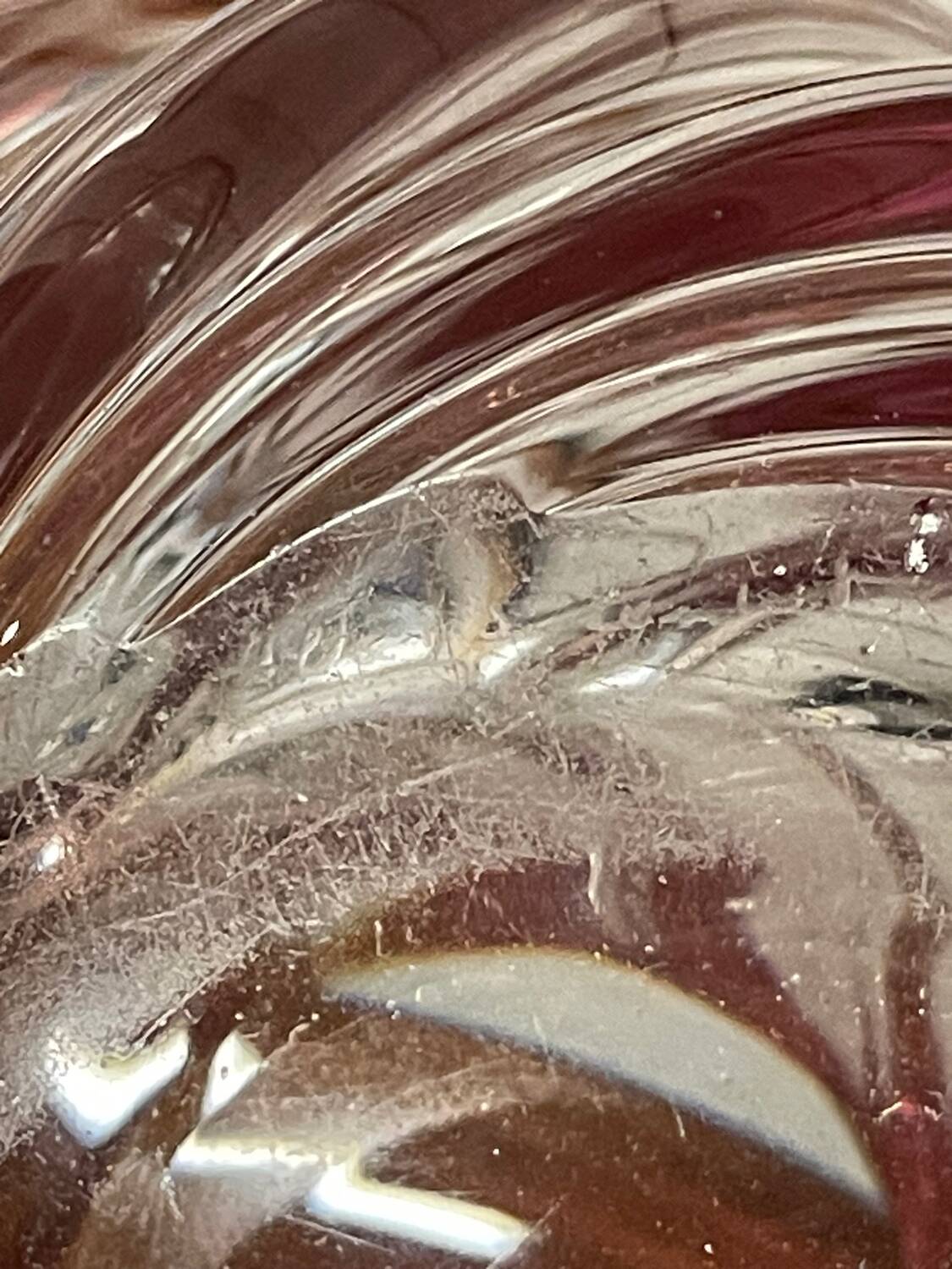 Vase bicolore cristal val saint Lambert