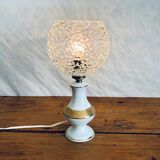 Porcelain table lamp and glass globe