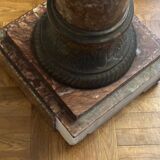 Red griotte marble column with brass insert - Napoleon III