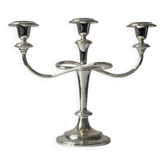 3-light candle holder in silver metal