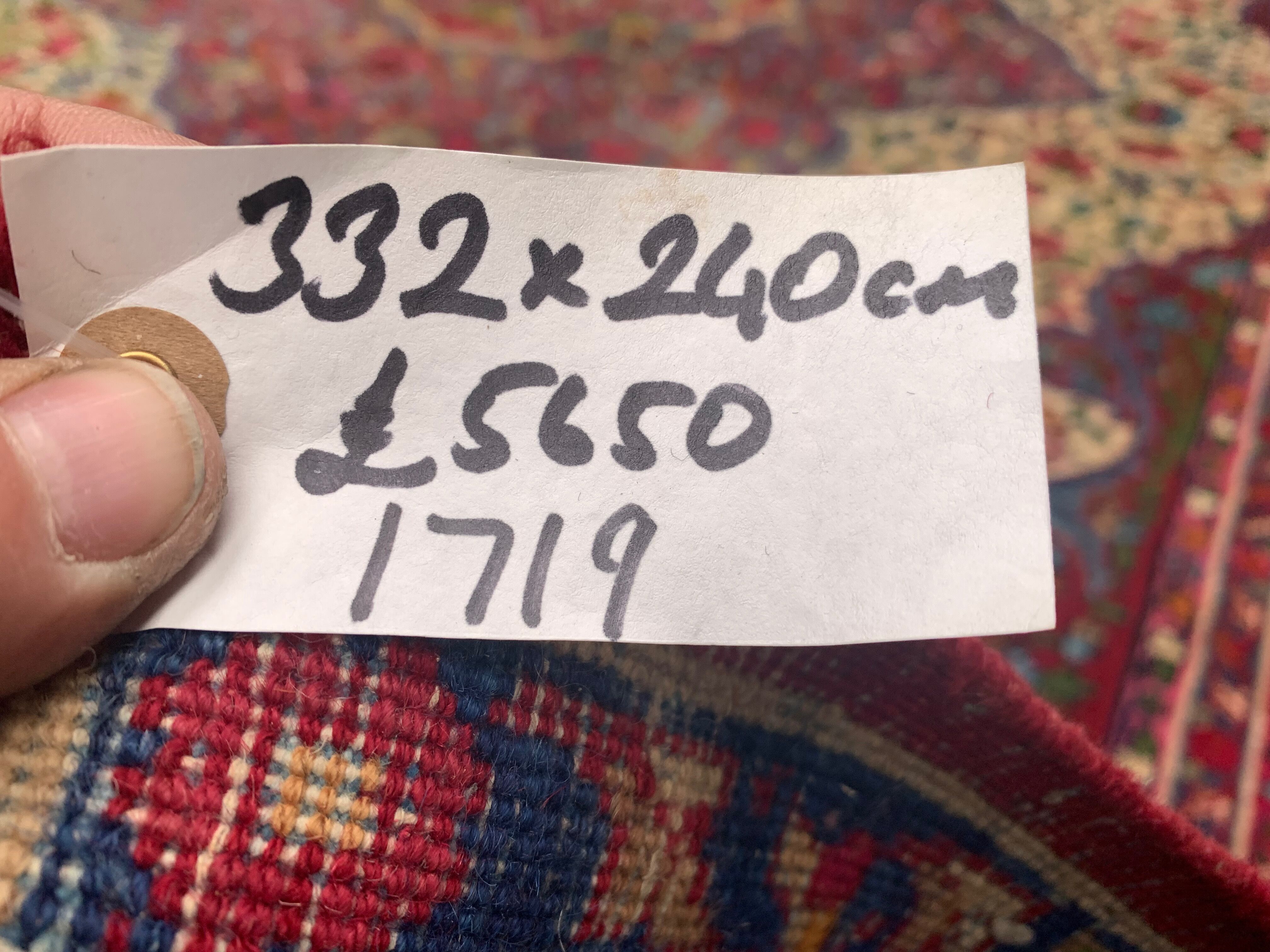 Antique tribal rug 332x240 cm wool oriental hand made carpet pink, purple, green