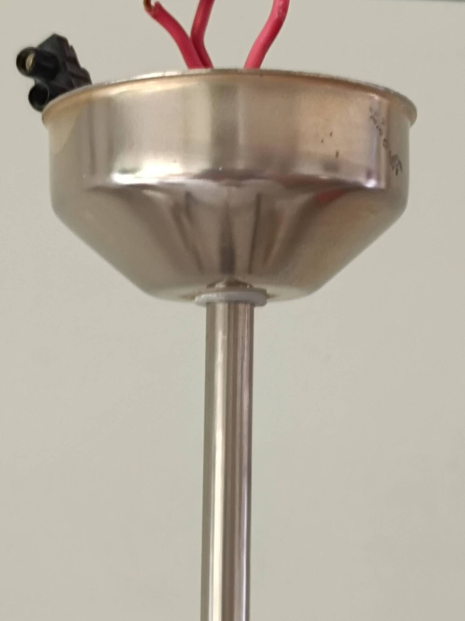 Brass chandelier with conical lampshades from the 1970s
