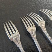 Master Goldsmith : Alfénide, Christofle, Paris - Series of 8 table forks - Chinon model
