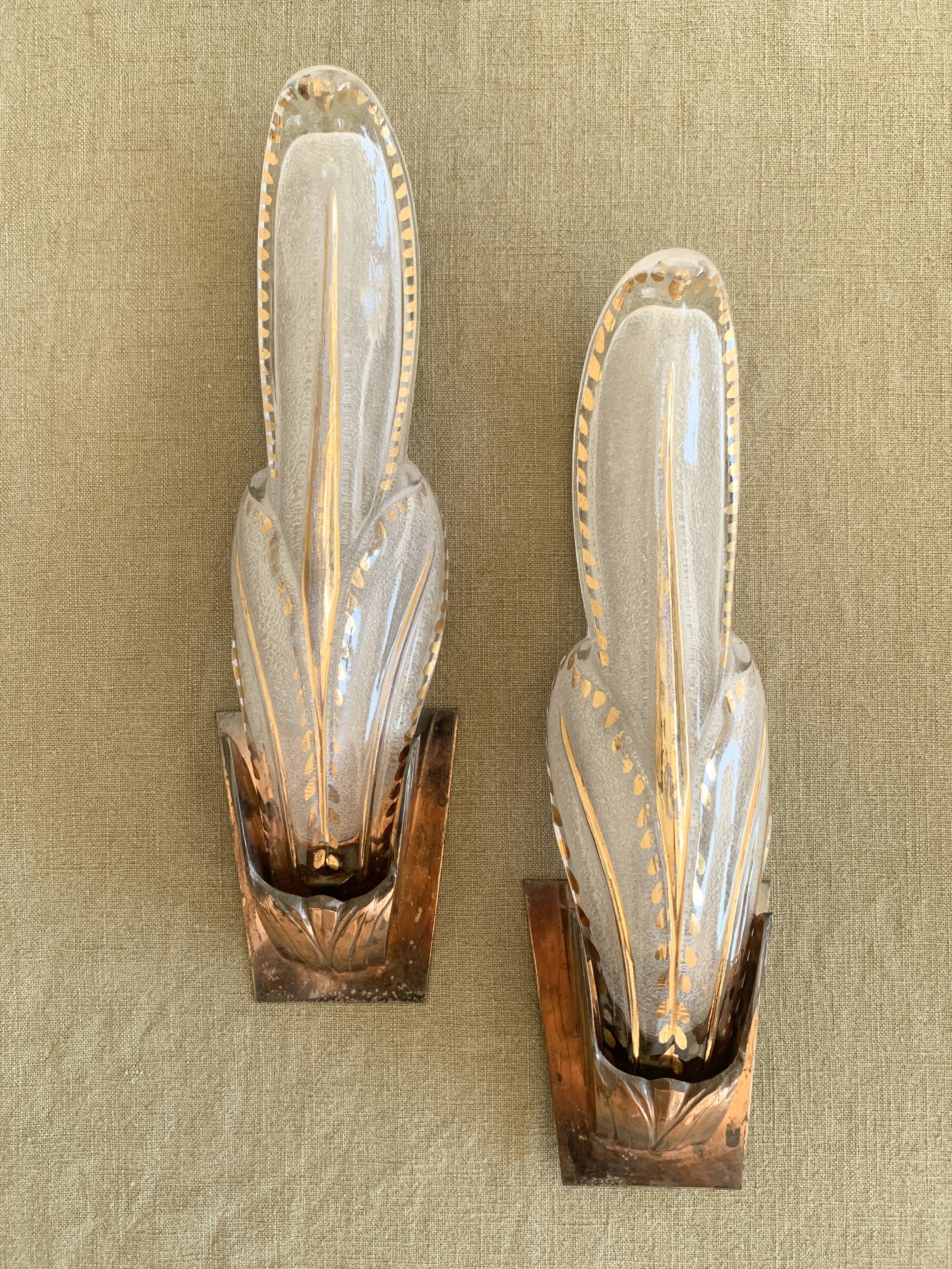 Pair of Art Deco wall sconces