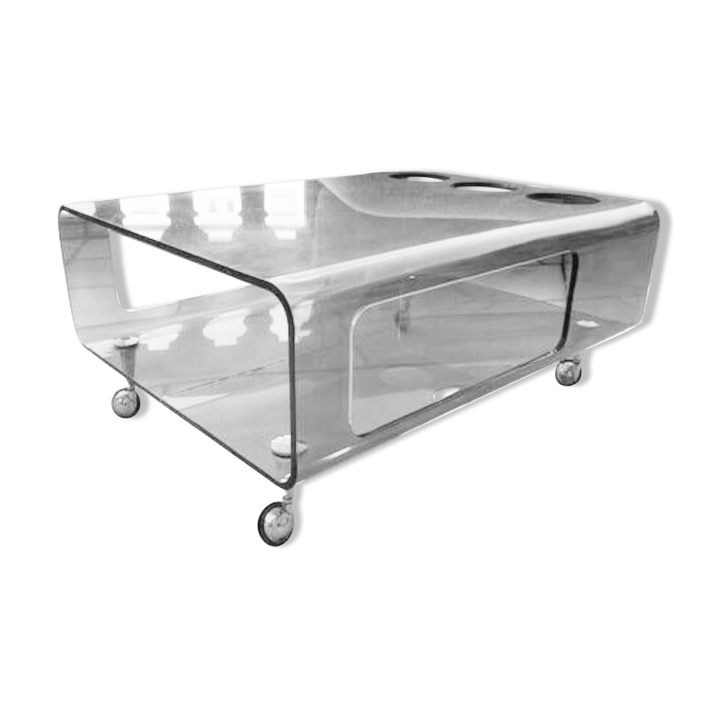 table plexi fumé a roulette