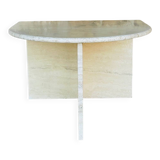 Vintage side table in travertine, circa 1980s.