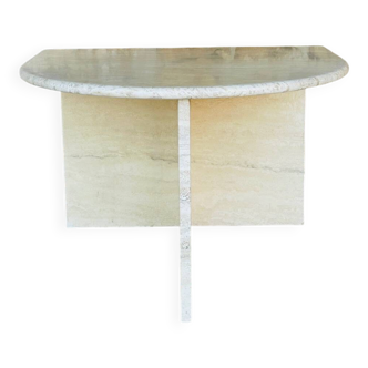 Vintage side table in travertine, circa 1980s.