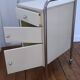 bedside table stainless steel lacquered metal 80s design