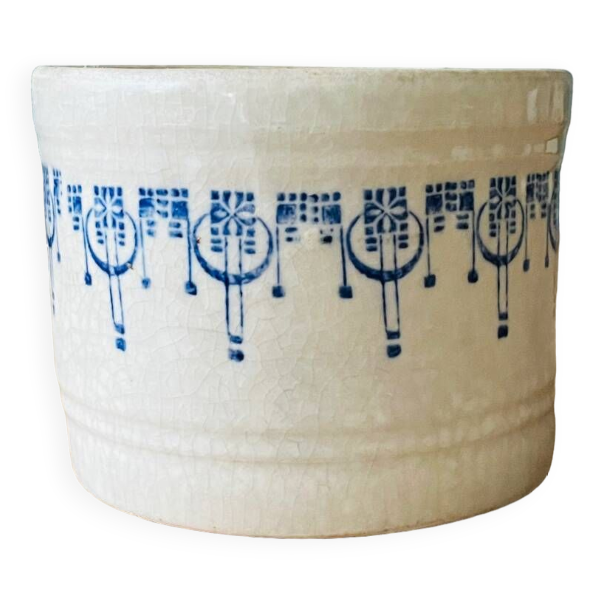 Old earthenware butter dish