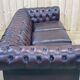 Chesterfield 3-seater sofa in red leather from the 70s