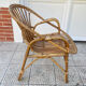 Vintage shell rattan armchair