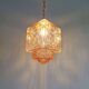 Art Deco pendant light in pale pink glass, 1920s-30s