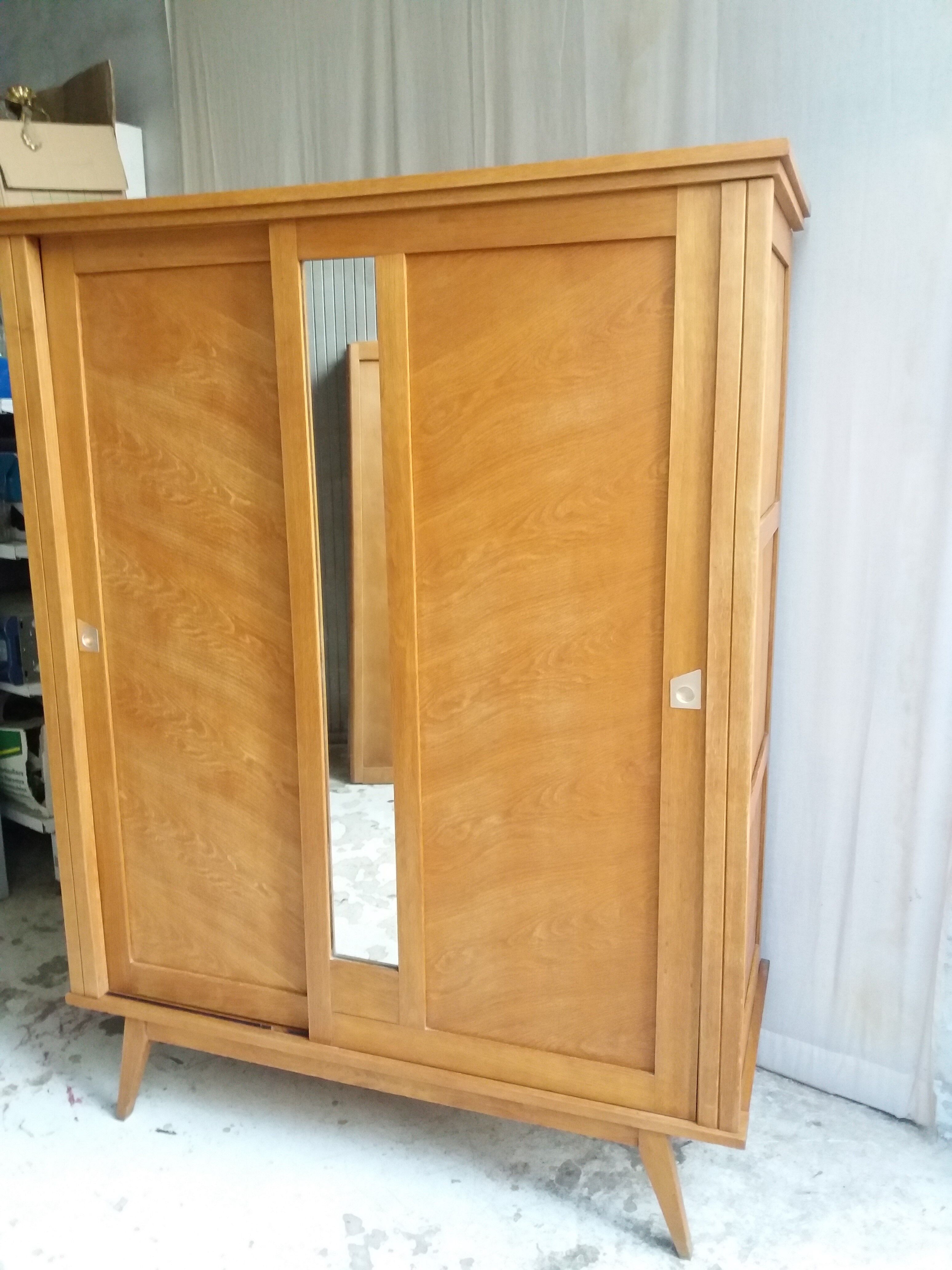 Vintage 2-door and mirror cabinet