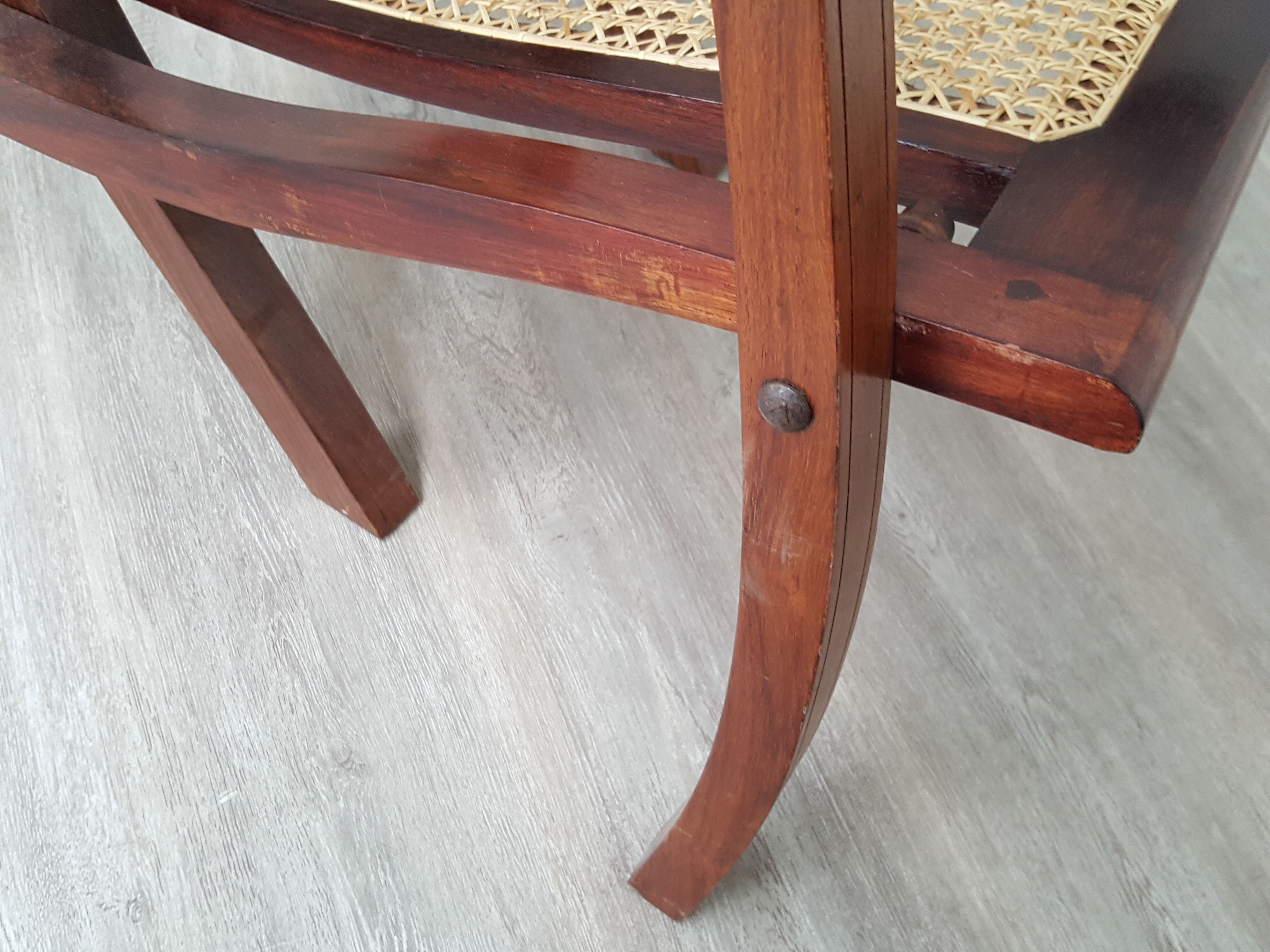 Vintage Viennese weave folding armchair