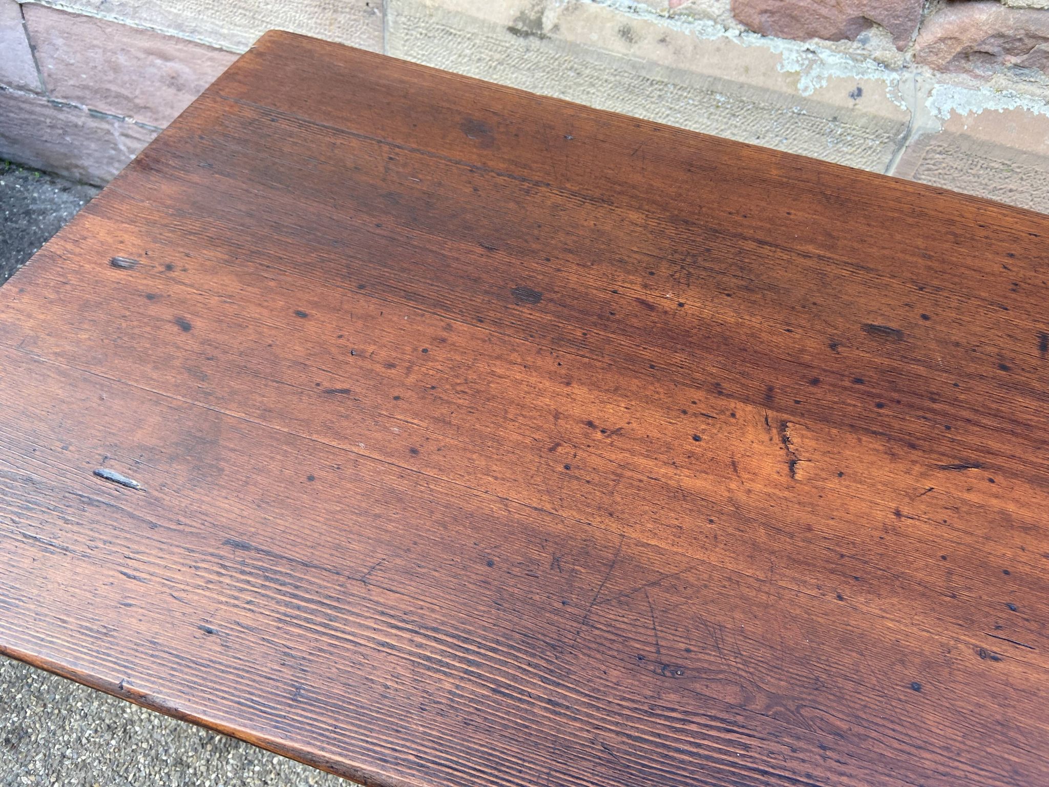 Café table bistro vintage brasserie 1890-1910 cast iron & fir