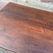 Café table bistro vintage brasserie 1890-1910 cast iron & fir