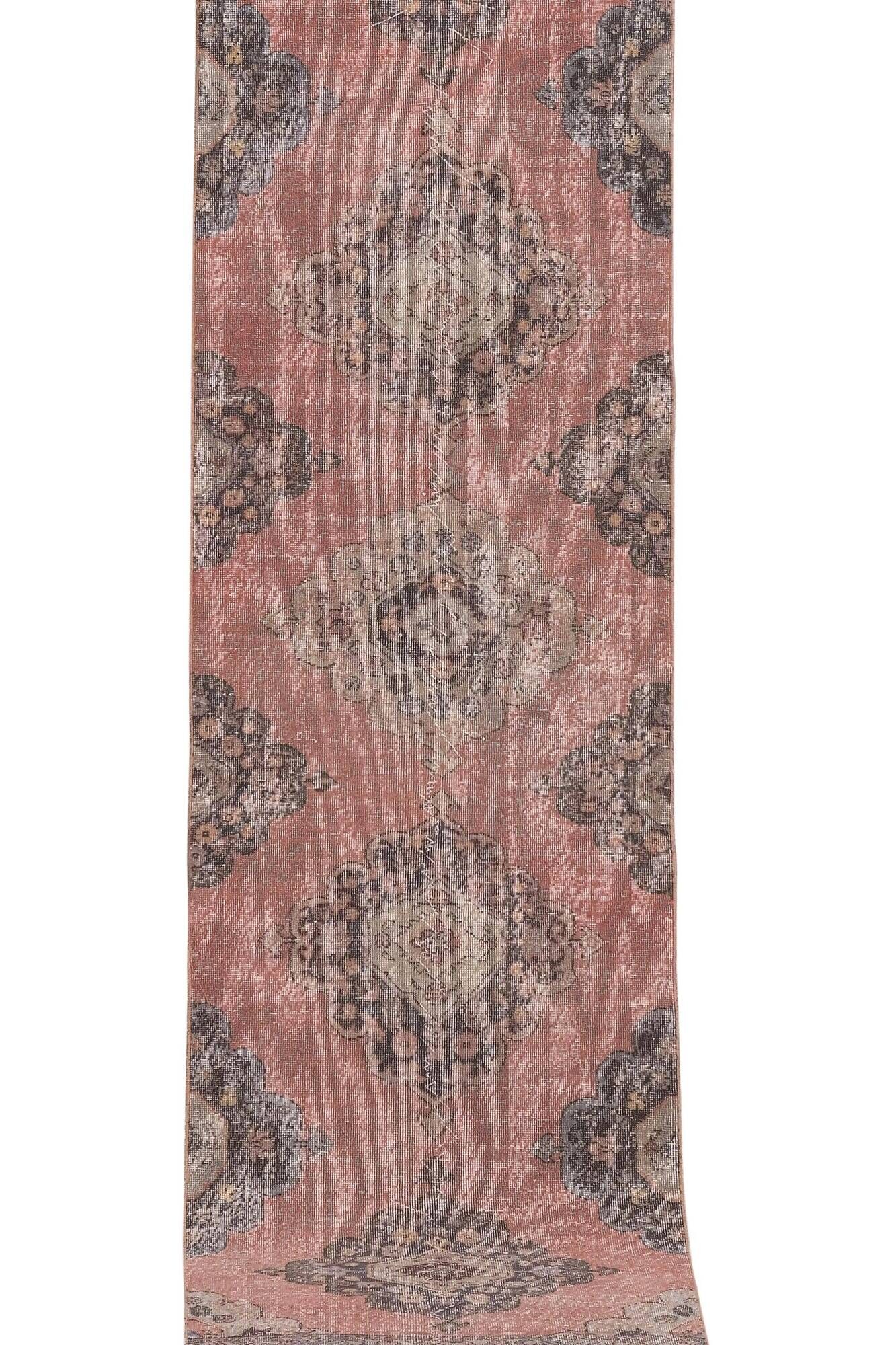Vintage Turkish hallway rug 87x382 cm