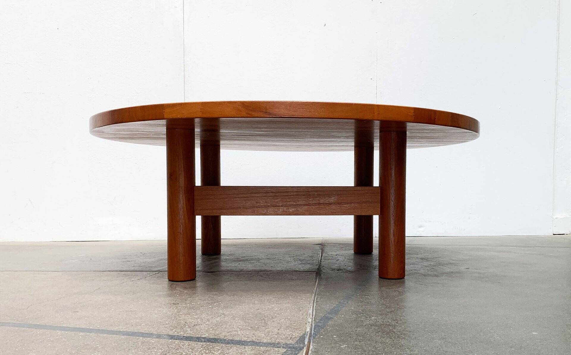 Large Danish brutalist coffee table in solid teak, 1960s.