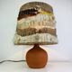 Terracotta globe lamp with a wool shade from the 1960s.