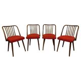 Set of 4 dining chairs by Antonín Šuman for TON
