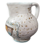 Sicily Pluchino Del Chiaro: Vintage ceramic vase with painted decorations