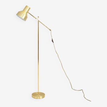 Lampadaire en métal doré, design scandinave vintage