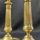 Pair of 19th century gilt bronze candlesticks with fluted shafts, Restoration