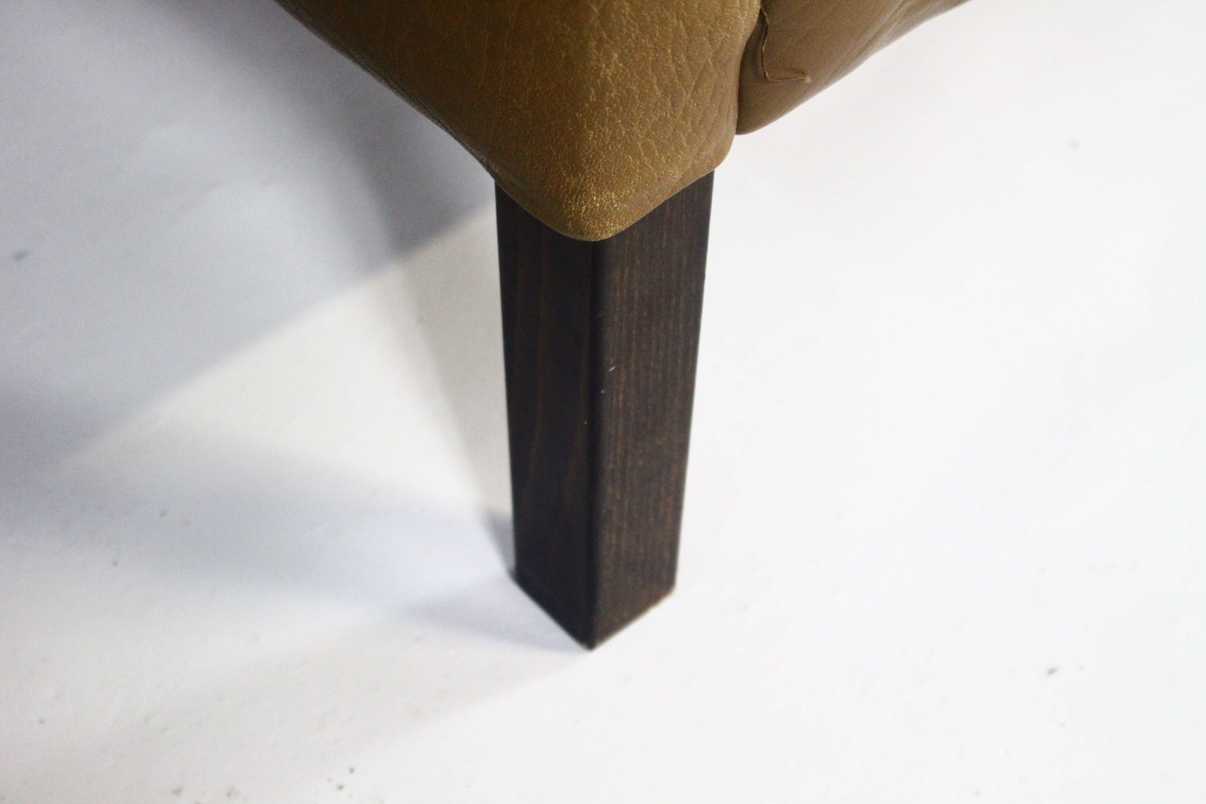 1970s brown leather sofa by Vejen Polstermøbelfabrik