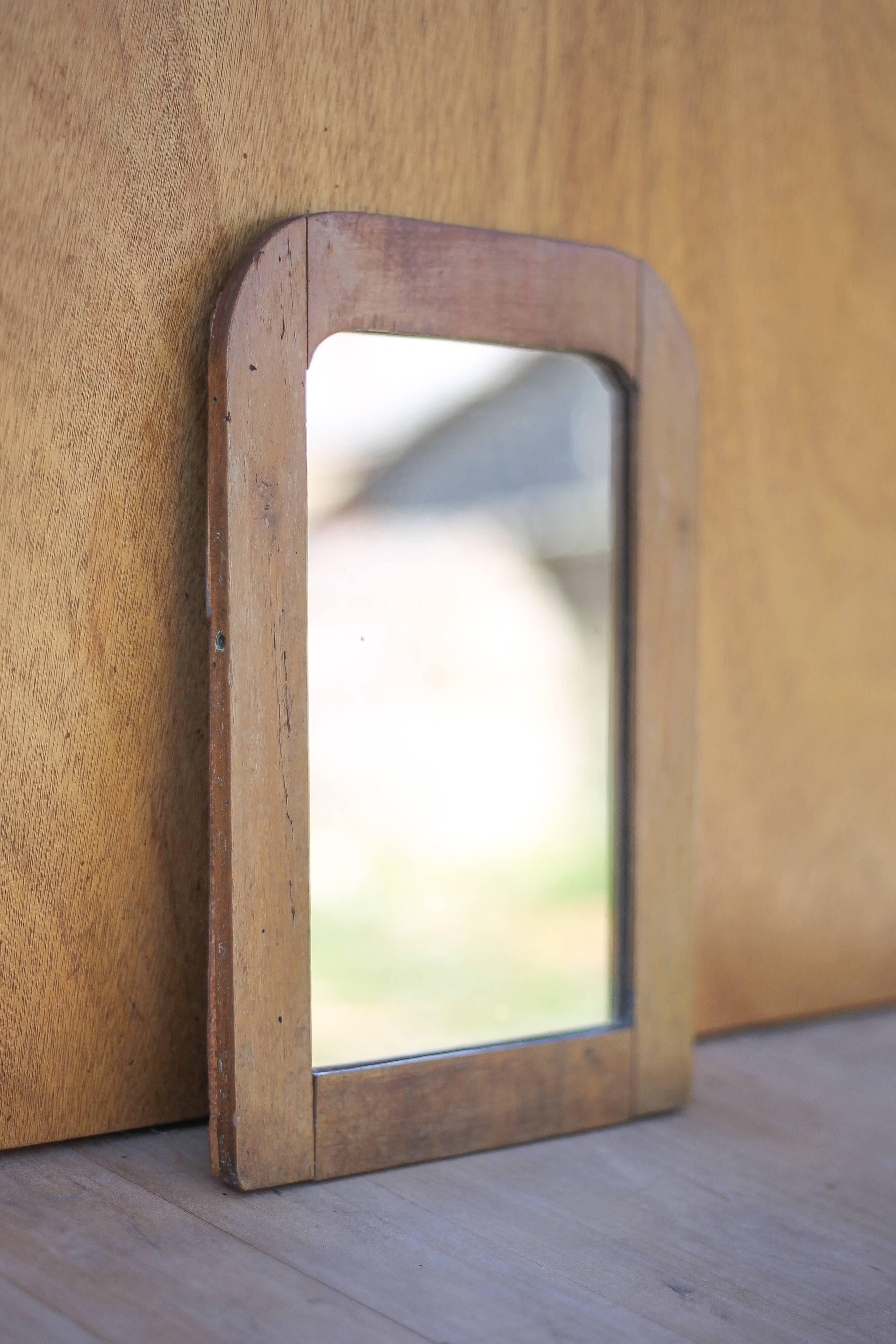 Vintage mirror, wooden mirror, old mirror, table mirror