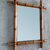 Wooden wall mirror imitation bamboo 43x50cm