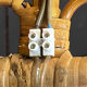 Pair of rattan wall lights