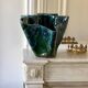 Glazed green/blue vase sculpture