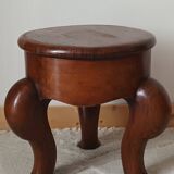 20th-century walnut tripod stool