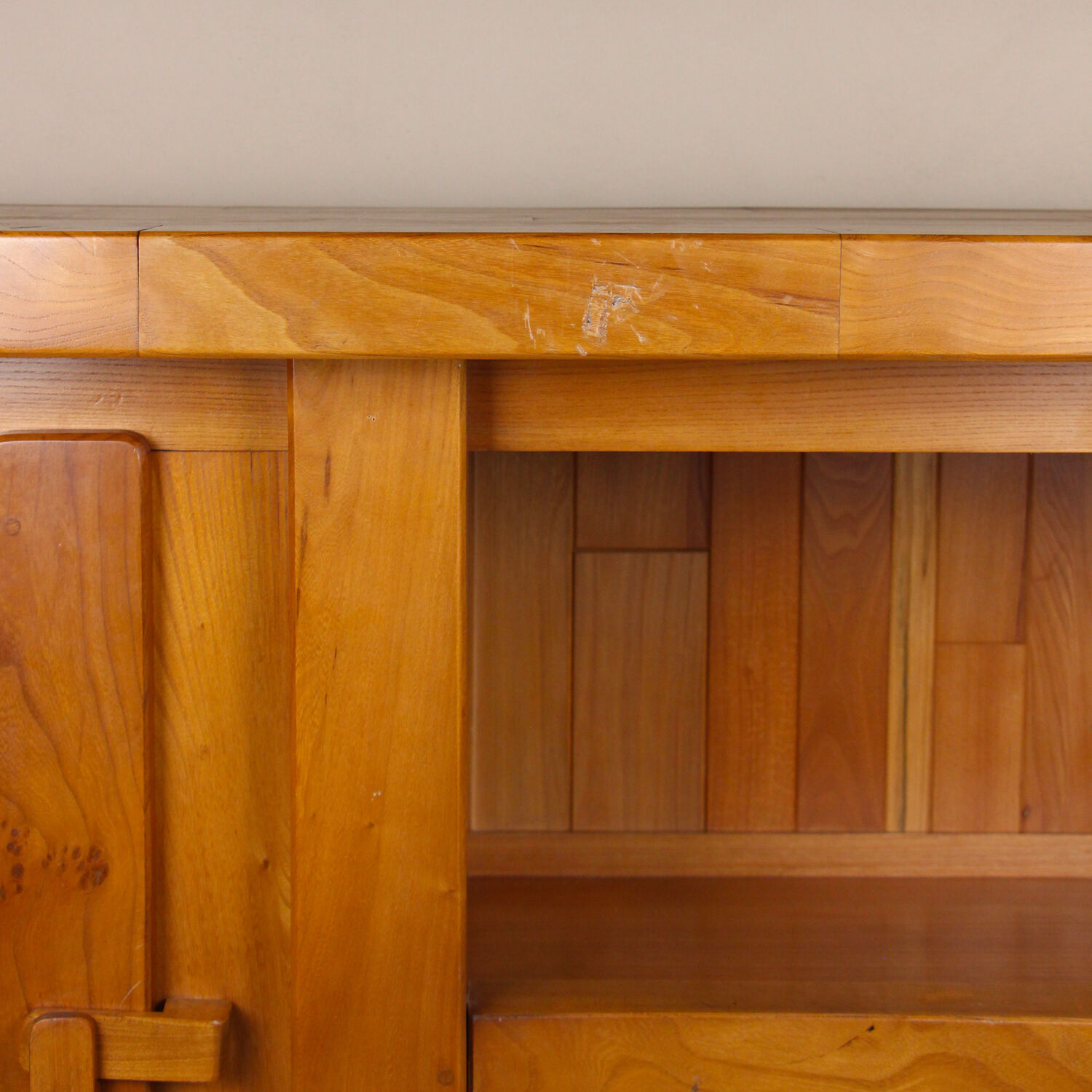 Brutalist grand buffet in solid elm