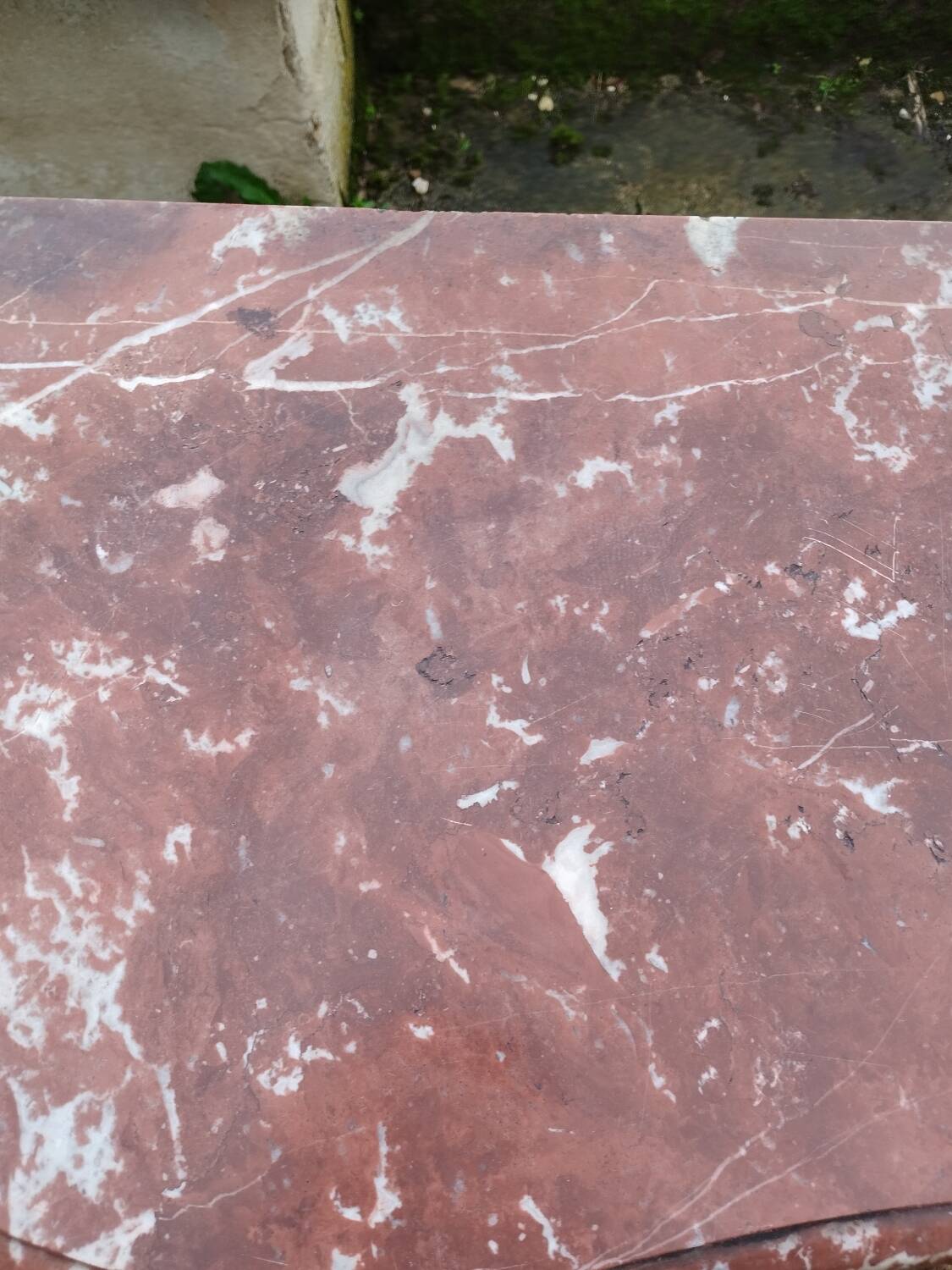 Louis xv style marble top marquetry chest of drawers