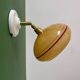 Vintage wall lamp with yellow clichy glass shade and red trim