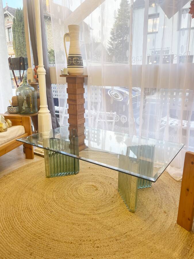 Italian glass coffee table — Luigi Massoni 1970