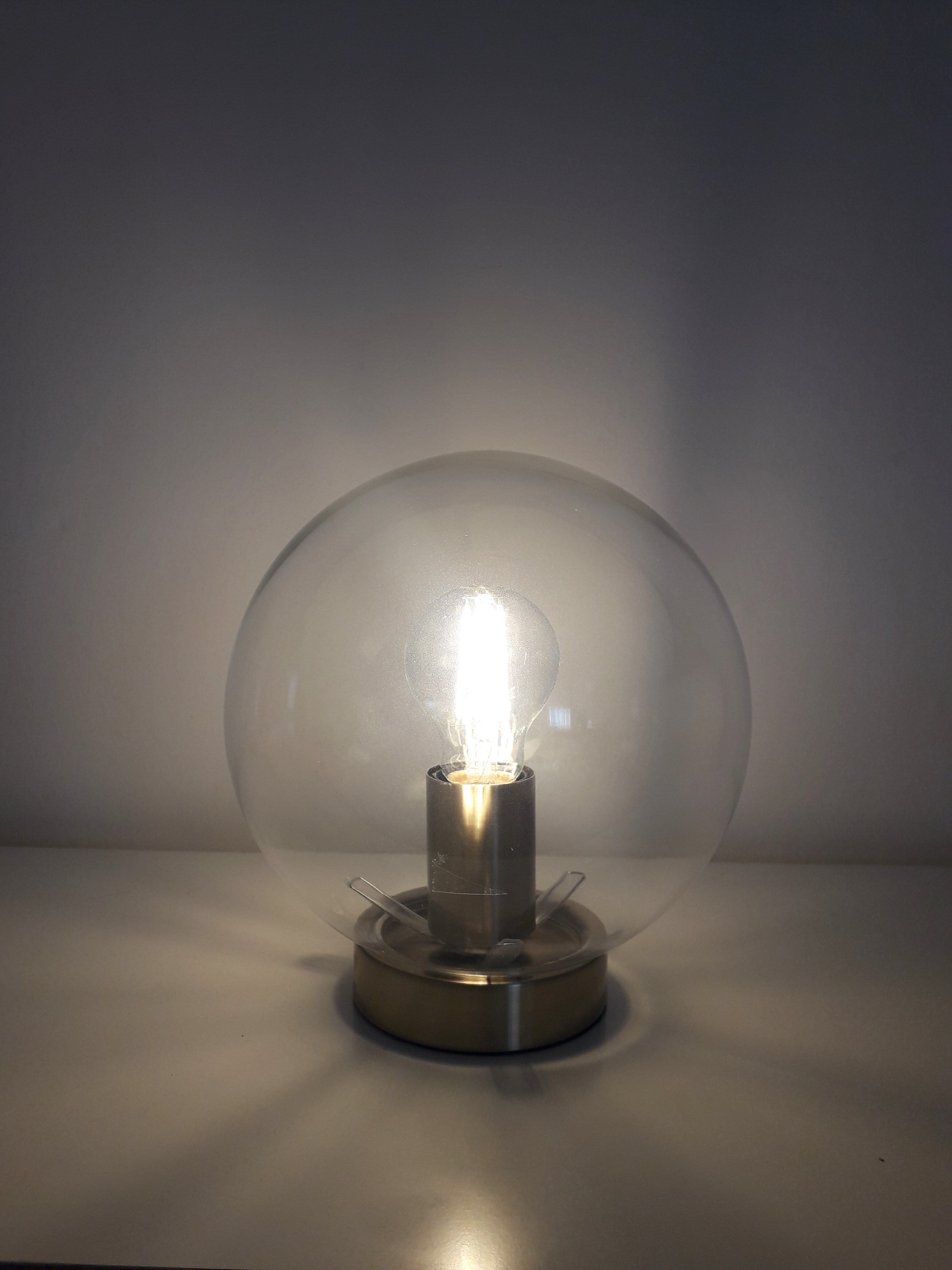 Vintage table lamp globe glass ball - 1990