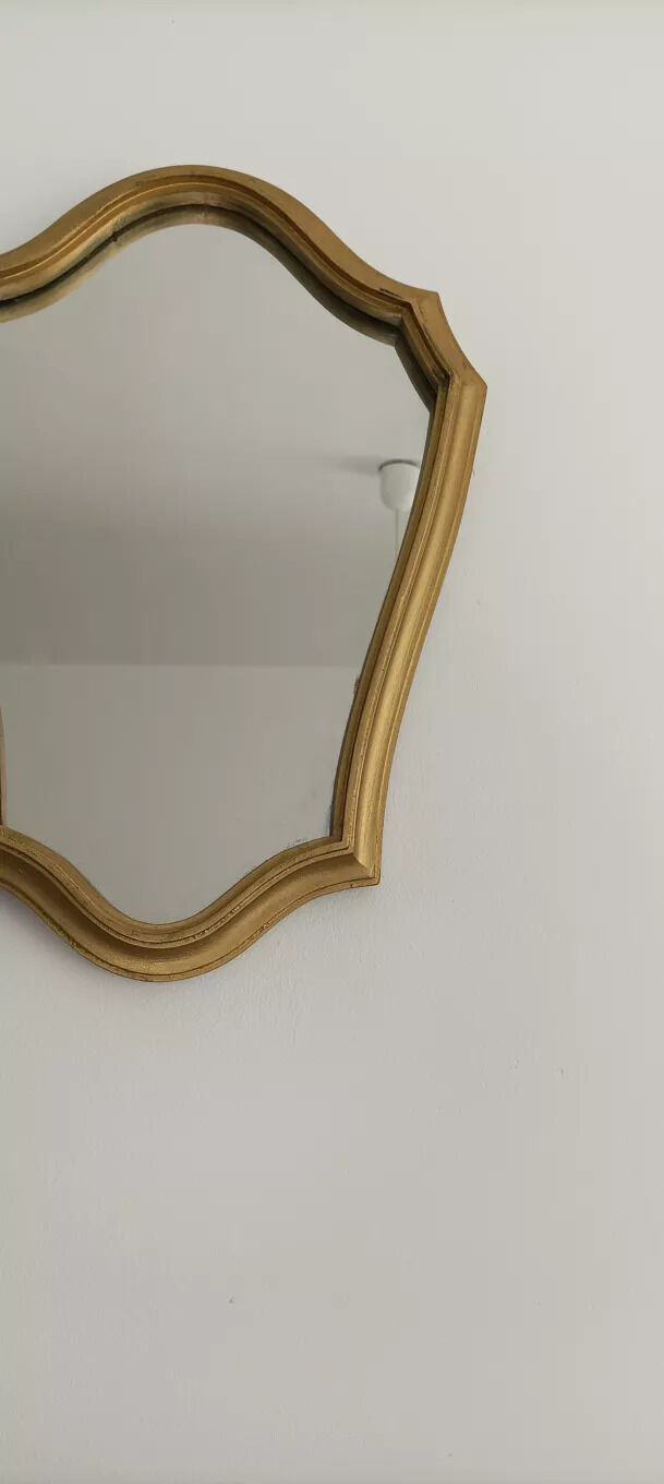 Golden wooden mirror, 28x41 cm