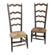 Pair of Provençal nursery armchairs from the 19th century, vintage, raw wood.