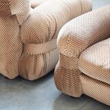 Pair of chenille armchairs 1970