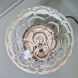 Large table lamp in blown honeycomb glass, 1970.