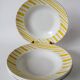 Lot of 4 hollow digoin sarreguemines yellow stripes 1950