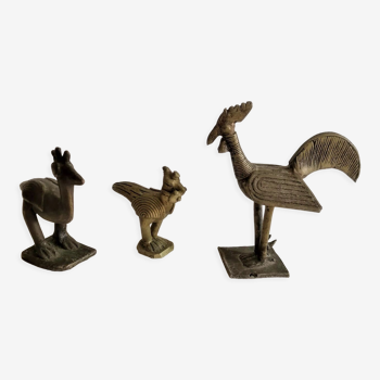 Lot de 3 animaux en bronze, Afrique