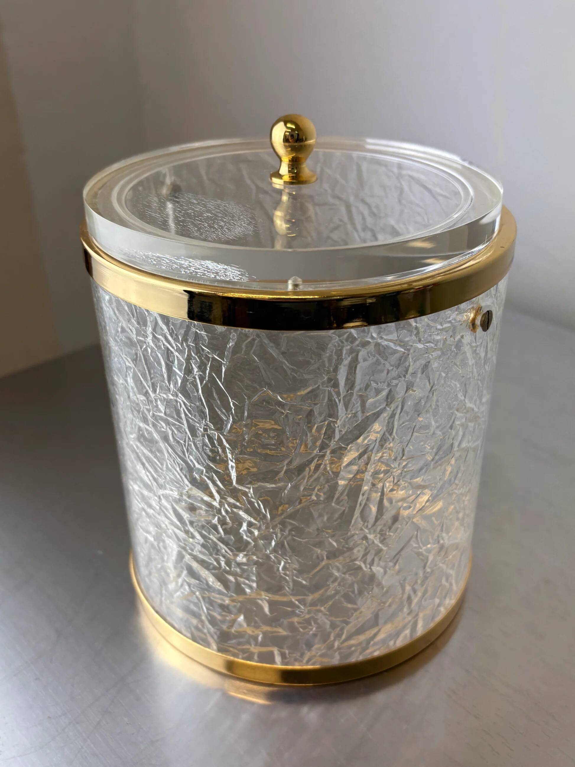 Dior style ice effect lucite box, Italy, 1970s