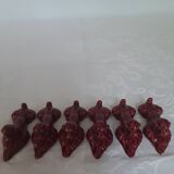 6 ceramic poodle dog knife holders