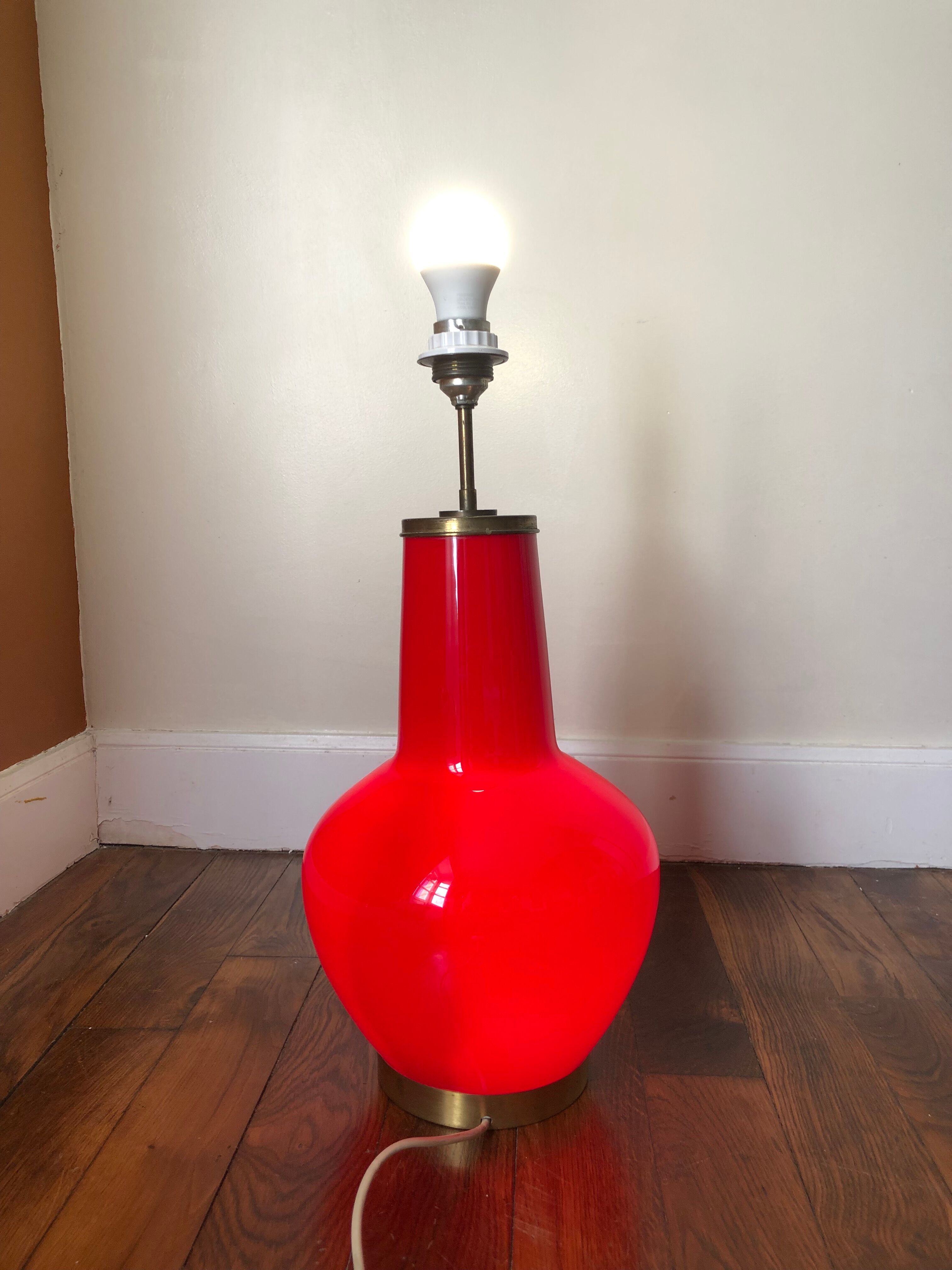 Backlit red lamp foot 1980
