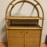 Rattan shelf cabinet from the 1980s'