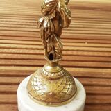 cherubic bronze lamp foot on marble base